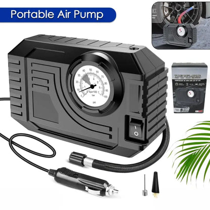 Portable Car Tire Inflator with LED Light (12V)